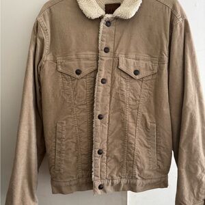 GAP Men's Beige Sherpa-Collar Jacket